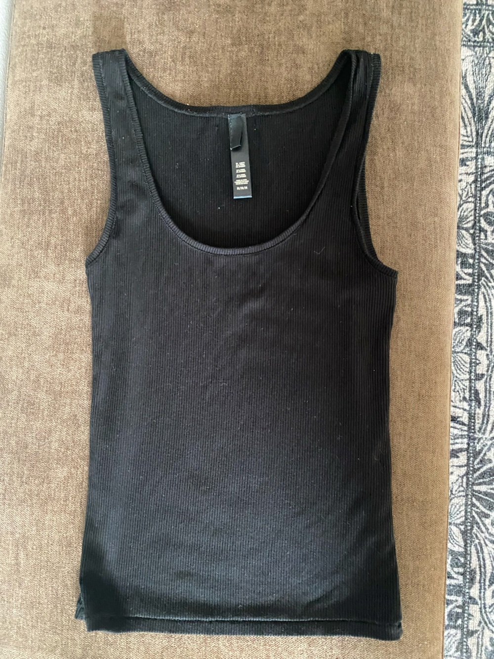SKIMS Black Ribbed Tank Top - Scoop Neck